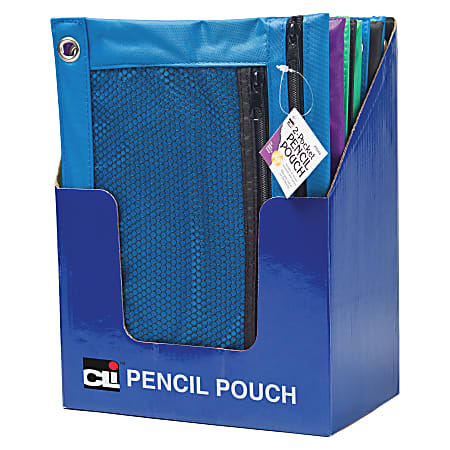 CLI Carrying Case Pouch Pencil Ring Binder Assorted 7.6 Height x 10 Width x  0.1 Depth 24 Display Box - Office Depot